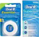 Oral-B Super Floss 50 Adet + Essential Floss 50 M