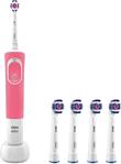 Oral-B Vitality 100 3D White Pembe + 4'lü Yedek Başlık Şarjlı Diş Fırçası