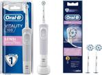 Oral-B Vitality 100 Sensi Ultra Thin + 2'li Yedek Başlıklı Şarj Edilebilir Diş Fırçası