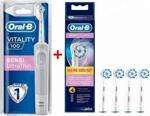 Oral-B Vitality D100 Şarj Edilebilir Diş Fırçası + 4 Adet Yedek Ultra Thin Başlık