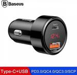 Orjinal Baseus Araç Şarj Başlık 45W Hızlı Şarj 4.0,3.0 1 Type C+Usb Pps Araç Şarj Başlık Ultra Hızlı