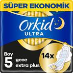 Orkid Ultra Ekstra Hijyenik Ped Gece Ekstra Plus 14 Adet Süper Ekonomik Paket