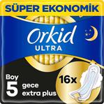 Orkid Ultra Gece Extra Plus (Boy 5) Kanatlı Hijyenik Ped 16 Adet