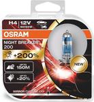 Osram Night Breaker 200 H4 %200 Daha Parlak Işık (1 Takım - 2 Adet)