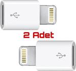 Otg Micro Usb To İphone Çevirici & Dönüştürücü Adaptör 2 Adet