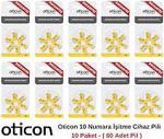 Oticon 10 Numara Pil İşitme Cihazı Pili 10 Paket -Toplam 60 Adet