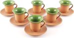 Özilter Avanos Toprak Kahve Fincan Seti 6 'Lı Set Fıstık Yeşili - Yeşil