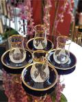 Panayır El Dekoru Işlemeli 6 Kişilik 12 Parça Çay Cam Bardağı Seti, Çeyizlik Set, Hediyelik Set