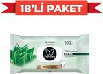 Papilion Aloe Vera 100 Yaprak 18'li Paket Islak Mendil