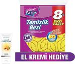 Parex Mikrofiber Temizlik Bezi 8 'Li Paket ( 75 Ml El Kremi Hediyeli )