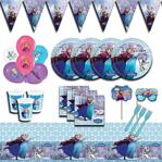 Parti Karnavalı Frozen Karlar Ülkesi Elsa 16 Kişilik Mavi Doğum Günü Parti Malzemeleri Seti