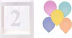 Patladı Gitti Şeffaf 2 Rakamlı Beyaz Kutu Ve Balon Seti Kendin Yap Bebek Çocuk Doğum Günü Süsleme