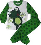 Pazariz Unisex Bebek Yeşil Kurbağalı Pijama Takımı