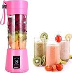 Pembe 380 Ml Taşınabilir Şarjlı Blender - Usb Girişli Şarjlı Mikser - Milkshake Yapma Mikseri