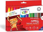 Pensan Keçeli Boya Kalemi Kidz Jumbo Yıknabilir 12 Renk 99040