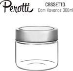 Perotti Cassetto Cam Kavanoz 300 Ml Kavanoz Metal Şeffaf Kapak