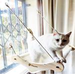 Peyrev Cama Asılan Kedi Yatağı Büyük Boy Ahşap Lüx Tasarım Kedi Yuvası