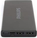 Philips Çift Usb Çıkışlı 10000Mah Taşınabilir Powerbank Siyah