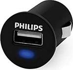 Philips Dlp2551B 1 Usb Çıkışlı Araç İçi Şarj Cihazı, Siyah