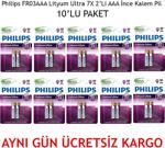 Philips FR03AAA Lityum Ultra 7X 2'Li AAA 10'Lu İnce Kalem Pil