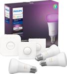 Philips Hue Renkli 3'Lü Akıllı Butonlu Bluetooth Özellikli E27 Akıllı Başlangıç Seti