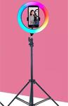 Phonestore Renkli Ring Light Led Sürekli Işık 10 Inch Youtuber Light Kuaför Işığı Işık Ayaklı Tripod