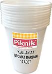 Piknik Kullan-At Otomat 10'Lu Beyaz Plastik Bardak