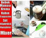 Pilli Mini Mixer Kahve Süt Köpürtücü Karıştırıcı Cappucino Mixer