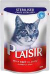 Plaisir Pouch Biftekli Kısırlaştırılmış 100 gr Yetişkin Kedi Konservesi