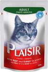 Plaisir Pouch Biftekli ve Hindili 100 gr Yetişkin Kedi Konservesi