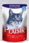 Plaisir Sterilised Beef Biftekli Kısırlaştırılmış Kedi Maması 22X100 gr ve Catnip-Tasma