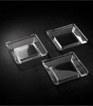 Plastik Kristal Mini Kare Tabak 6X6Cm - 50 Adet (1 Paket)