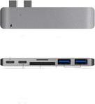 Platoon Macbook Pro Usb Type C Kart Okuyucu-Usb 3.0 Hub-Type C Dişi Connectör