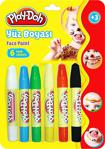 Play-Doh 6 Renk Yüz Boyası Yüz Boyama Kalemi