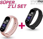 Polosmart Pssw09 Smartstep Akıllı Bileklik 2'Li Set Siyah-Pembe