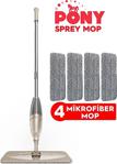 Pony Sprey Mop 4 Mi̇krofi̇ber Mop Krem