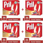 Pril Gold 36 Adet 4'lü Paket Bulaşık Makinesi Tableti