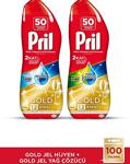 Pril Gold Jel Bulaşık Makinesi Deterjanı 2 X 900 Ml (100 Yıkama) Hijyen + Yağ Çözücü 12 Etkili