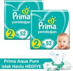 Prima Aktif Bebek 2 Numara Mini 52'li 2 Paket Bebek Bezi