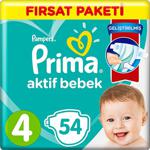 Prima Aktif Bebek 4+ Numara Maxi Plus 50'li Bebek Bezi