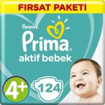 Prima Aktif Bebek 4+ Numara Maxi Plus 62 Adet 2'li Paket Bebek Bezi