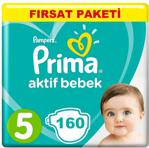 Prima Aktif Bebek 5 Numara Junior 80 Adet 2'li Paket Bebek Bezi