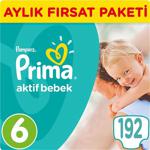 Prima Aktif Bebek 6 Beden Extra Large 192 Adet Bebek Bezi