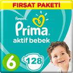 Prima Aktif Bebek 6 Numara Extra Large 128 Adet Aylık Fırsat Paketi Bebek Bezi