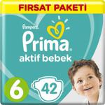 Prima Aktif Bebek 6 Numara Extra Large 42 Adet Fırsat Paketi Bebek Bezi