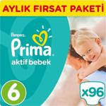 Prima Aktif Bebek 6 Numara Extra Large 48 Adet 2'li Paket Bebek Bezi