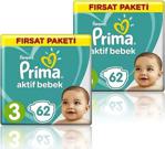 Prima Bebek Bezi Aktif Bebek 3 Beden 124 Adet Fırsat Paketi