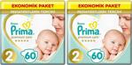 Prima Bebek Bezi Premium Care 2 Beden 2 X 60 Jumbo Paket 120 Adet