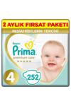 Prima Bebek Bezi Premium Care 4 Beden 252 Adet Maxi 2 Aylık Fırsat Paketi