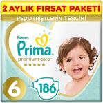 Prima Bebek Bezi Premium Care 6 Beden 186 Adet Junior 2 Aylık Fırsat Paketi ( 93 Adet X 2 )